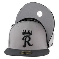 Kansas City Royals Gray and Black Two Tone Grey UV New Era 59FIFTY Fitted Hat