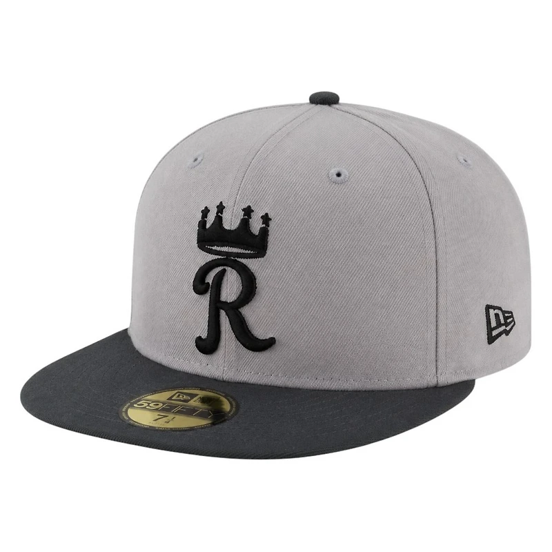 Kansas City Royals Gray and Black Two Tone Grey UV New Era 59FIFTY Fitted Hat