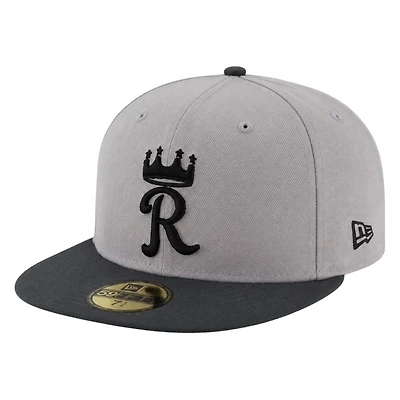 Kansas City Royals Gray and Black Two Tone Grey UV New Era 59FIFTY Fitted Hat