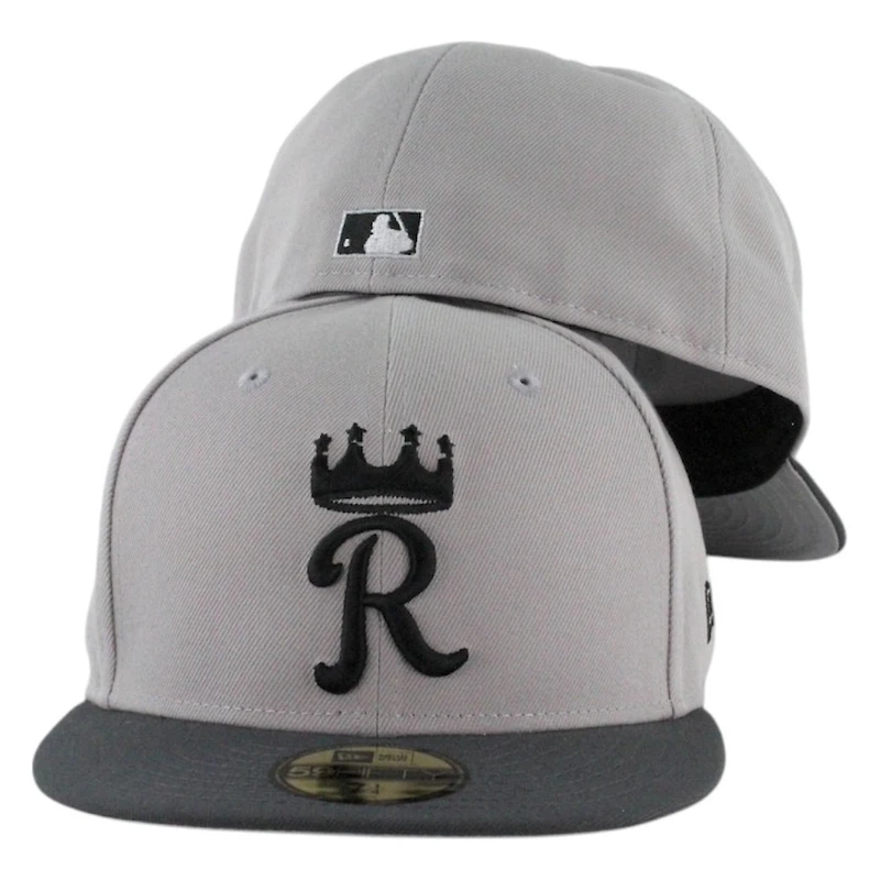 Kansas City Royals Gray and Black Two Tone Grey UV New Era 59FIFTY Fitted Hat