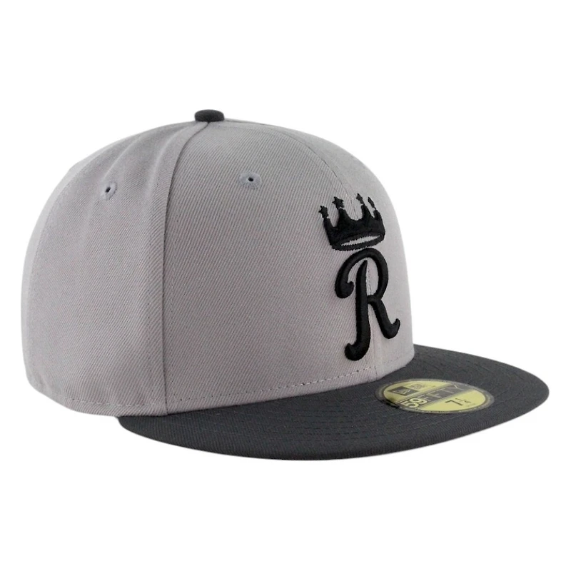 Kansas City Royals Gray and Black Two Tone Grey UV New Era 59FIFTY Fitted Hat