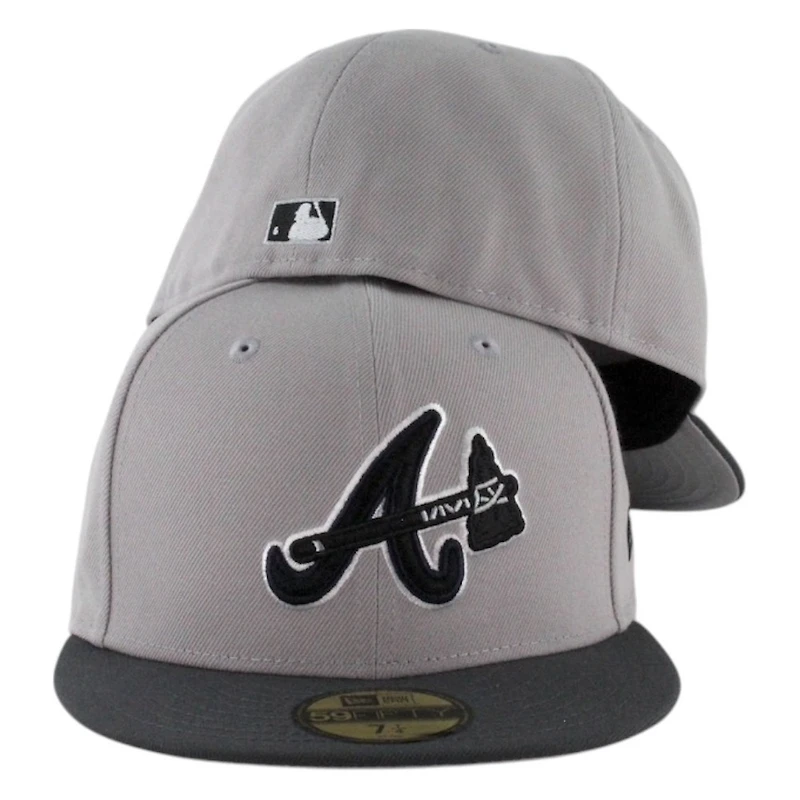 Atlanta Braves Gray and Black Two Tone Grey UV New Era 59FIFTY Fitted Hat