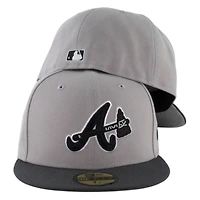 Atlanta Braves Gray and Black Two Tone Grey UV New Era 59FIFTY Fitted Hat
