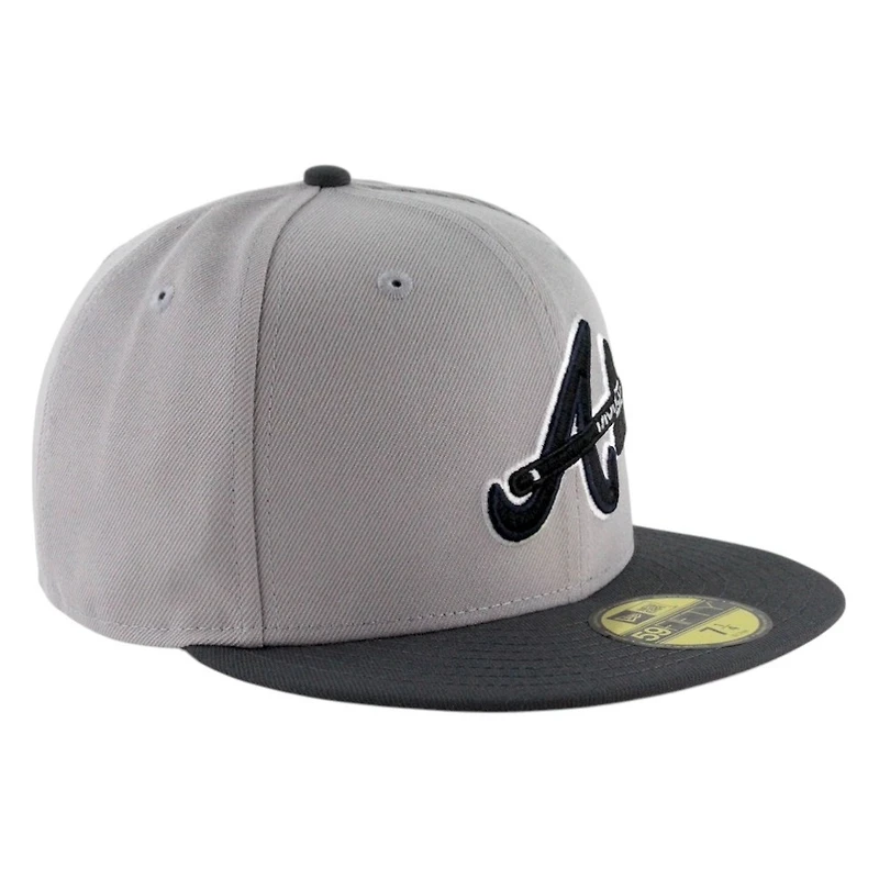 Atlanta Braves Gray and Black Two Tone Grey UV New Era 59FIFTY Fitted Hat