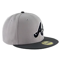 Atlanta Braves Gray and Black Two Tone Grey UV New Era 59FIFTY Fitted Hat