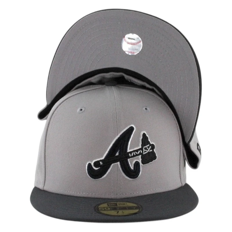 Atlanta Braves Gray and Black Two Tone Grey UV New Era 59FIFTY Fitted Hat