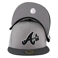 Atlanta Braves Gray and Black Two Tone Grey UV New Era 59FIFTY Fitted Hat