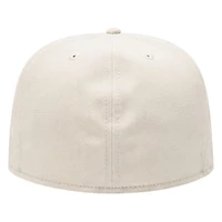 Wyoming Cowboys Chrome Two Tone Steamboat Logo New Era 59FIFTY Fitted Hat