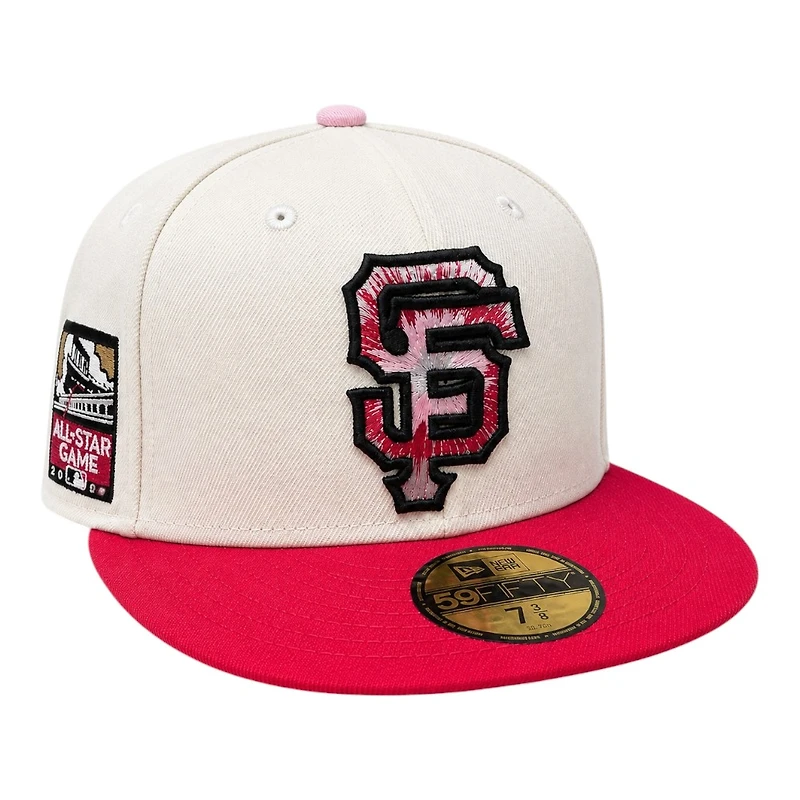 San Francisco Giants Chrome and Red 2007 All Star Game Patch Pink UV New Era 59FIFTY Fitted Hat