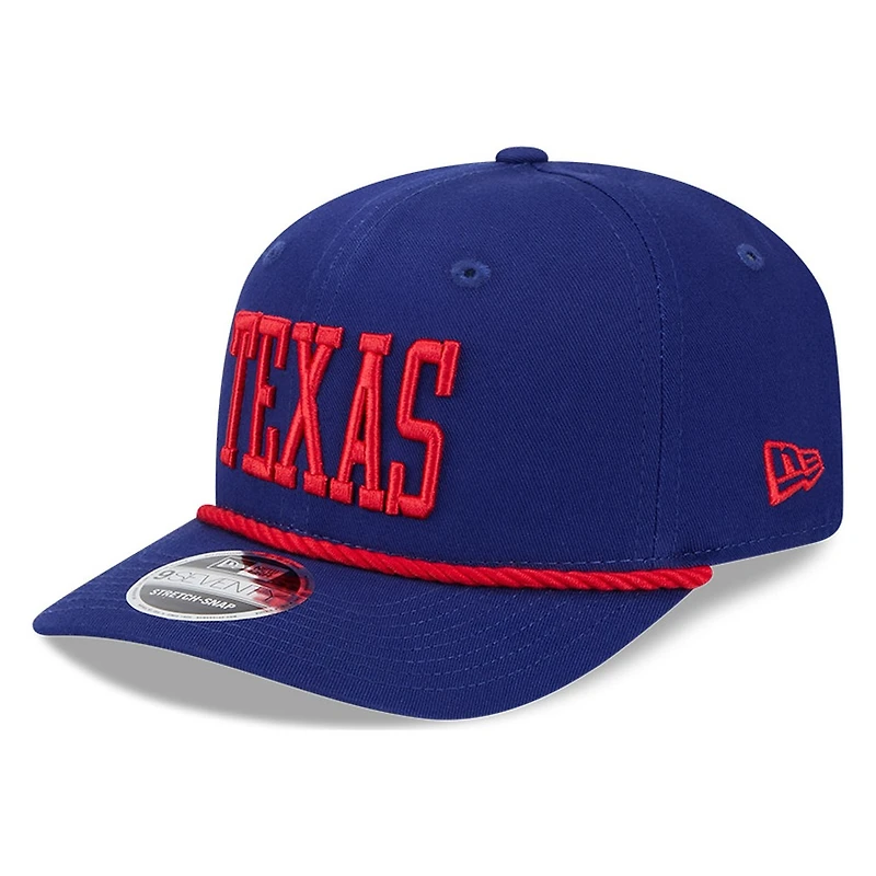 Texas Rangers Royal Wordmark Rope New Era 9SEVENTY Snapback Hat