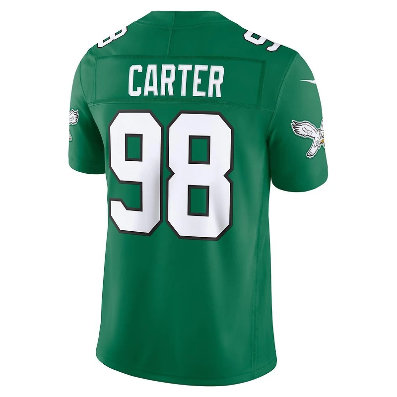 Philadelphia Eagles Jalen Carter Kelly Green Alternate Nike Vapor F.U.S.E Stitched Limited Jersey