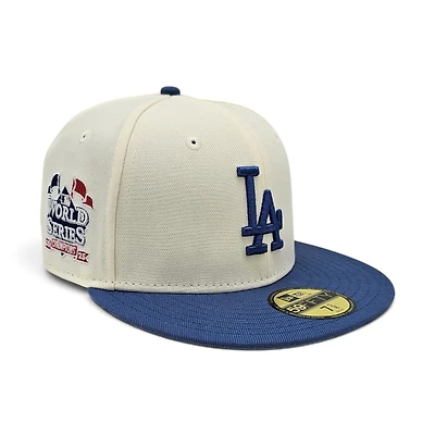 Los Angeles Dodgers Chrome Indigo Blue 2T Leon the Lab Back to Champs Patch Grey UV New Era 59FIFTY Fitted Hat