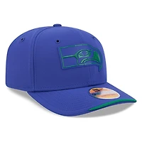 Seattle Seahawks Royal Blue Historic Throwback 2026 NFL Sideline New Era 9SEVENTY Adjustable Snapback Hat