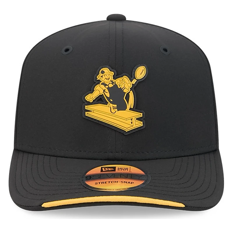 Pittsburgh Steelers Black Historic Throwback 2026 NFL Sideline New Era 9SEVENTY Adjustable Snapback Hat
