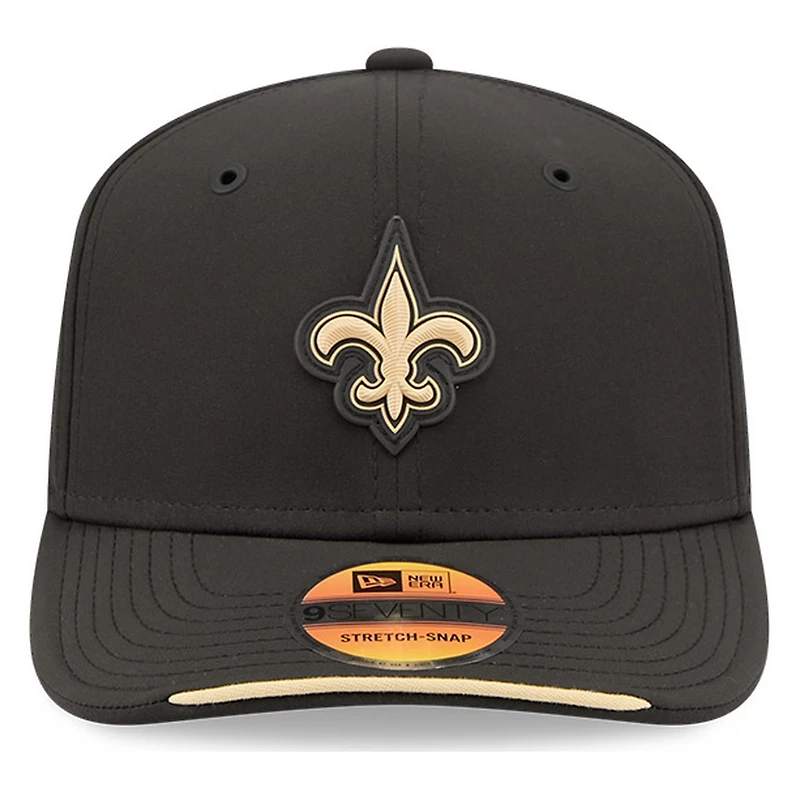 New Orleans Saints Black 2026 NFL Sideline New Era 9SEVENTY Adjustable Snapback Hat