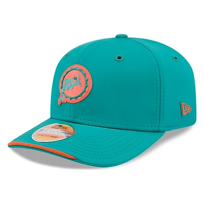 Miami Dolphins Teal Historic Throwback 2026 NFL Sideline New Era 9SEVENTY Adjustable Snapback Hat