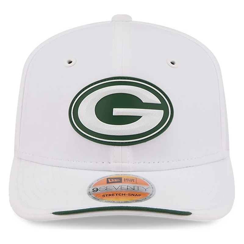 Green Bay Packers White 2026 NFL Sideline New Era 9SEVENTY Adjustable Snapback Hat