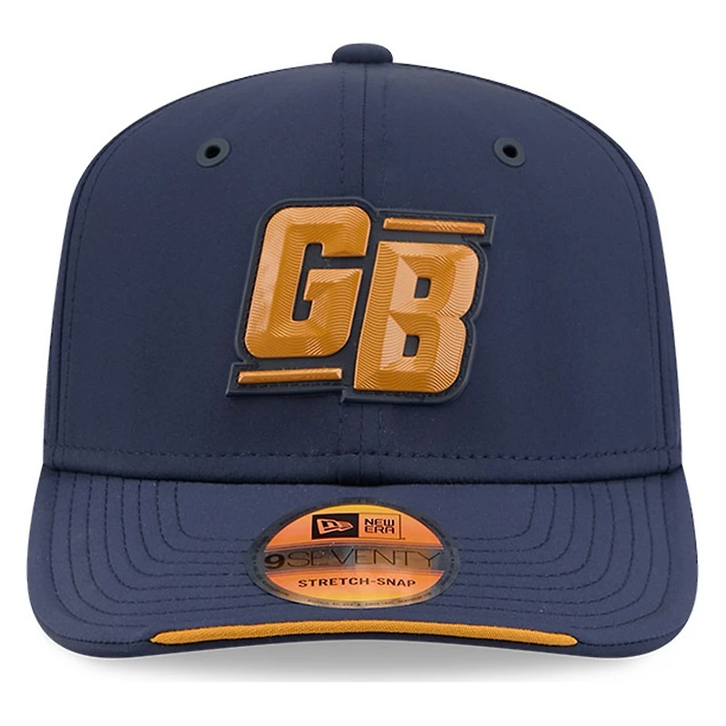 Green Bay Packers Navy Historic Throwback 2026 NFL Sideline New Era 9SEVENTY Adjustable Snapback Hat