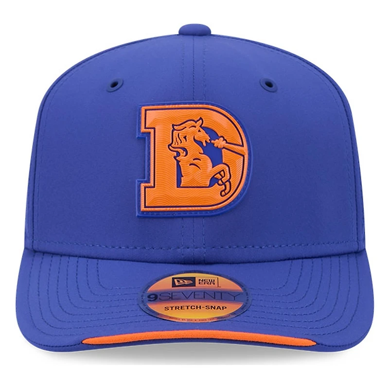 Denver Broncos Royal Blue Historic Throwback 2026 NFL Sideline New Era 9SEVENTY Adjustable Snapback Hat