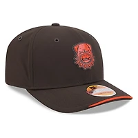 Cleveland Browns Brown Historic Throwback Dawg Logo 2026 NFL Sideline New Era 9SEVENTY Adjustable Snapback Hat