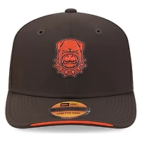 Cleveland Browns Brown Historic Throwback Dawg Logo 2026 NFL Sideline New Era 9SEVENTY Adjustable Snapback Hat