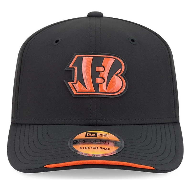 Cincinnati Bengals Black B Logo 2026 NFL Sideline New Era 9SEVENTY Adjustable Snapback Hat