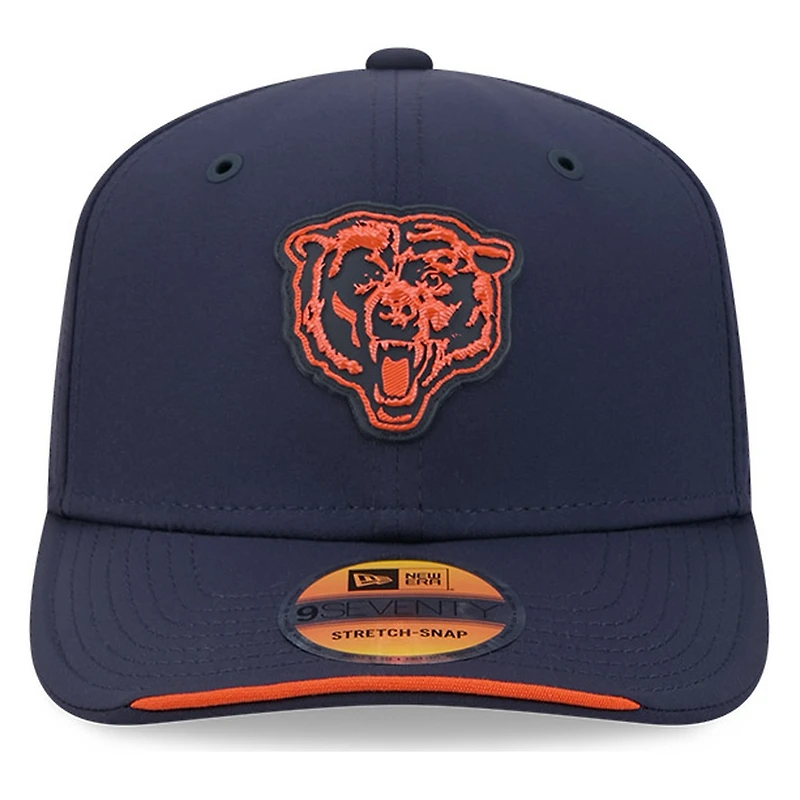 Chicago Bears Navy Historic Throwback 2026 NFL Sideline New Era 9SEVENTY Adjustable Snapback Hat