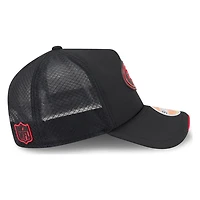 San Francisco 49ers Black 2026 NFL Sideline New Era 9FORTY Apex Adjustable Trucker Hat