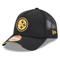 Pittsburgh Steelers Black 2026 NFL Sideline New Era 9FORTY Apex Adjustable Trucker Hat