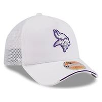 Minnesota Vikings White 2026 NFL Sideline New Era 9FORTY Apex Adjustable Trucker Hat