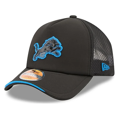 Detroit Lions Black 2026 NFL Sideline New Era 9FORTY Apex Adjustable Trucker Hat