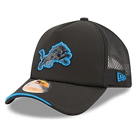 Detroit Lions Black 2026 NFL Sideline New Era 9FORTY Apex Adjustable Trucker Hat