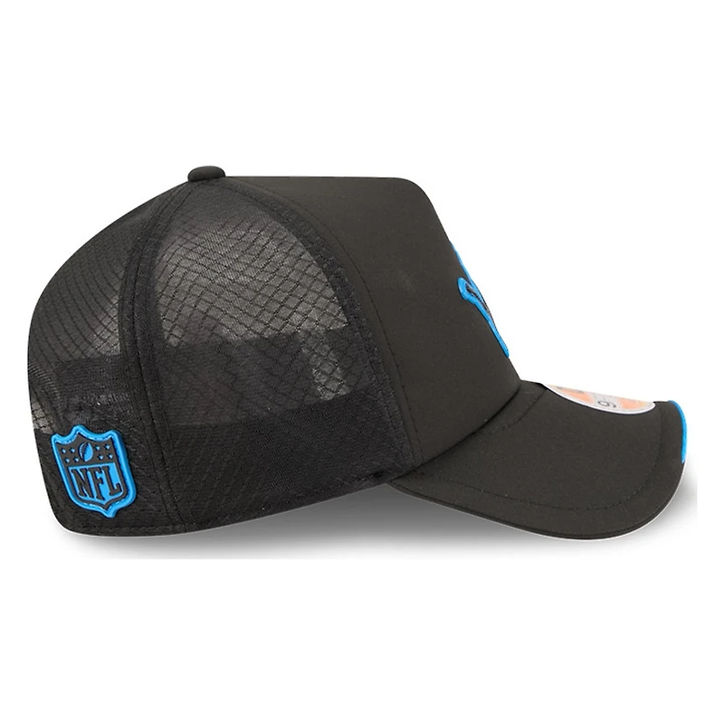 Detroit Lions Black 2026 NFL Sideline New Era 9FORTY Apex Adjustable Trucker Hat