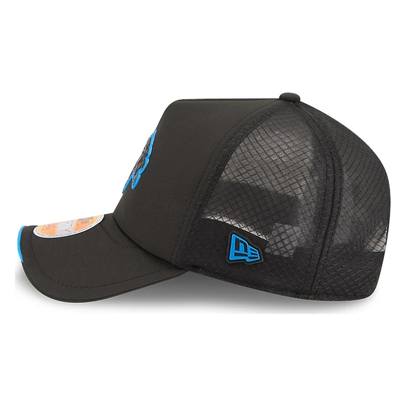 Detroit Lions Black 2026 NFL Sideline New Era 9FORTY Apex Adjustable Trucker Hat