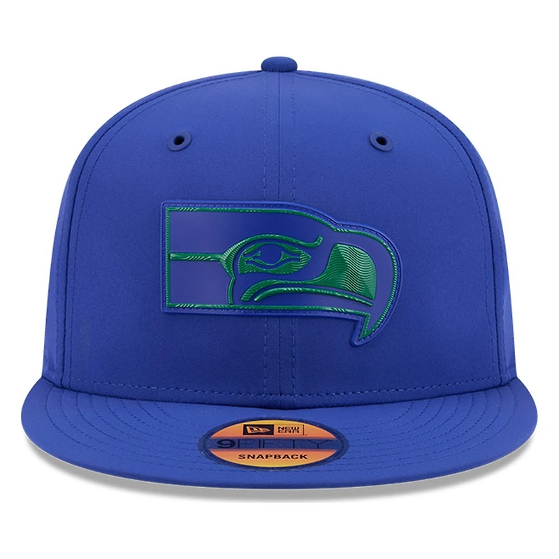 Seattle Seahawks Royal Blue Historic Throwback 2026 NFL Sideline New Era 9FIFTY Adjustable Snapback Hat