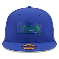 Seattle Seahawks Royal Blue Historic Throwback 2026 NFL Sideline New Era 9FIFTY Adjustable Snapback Hat