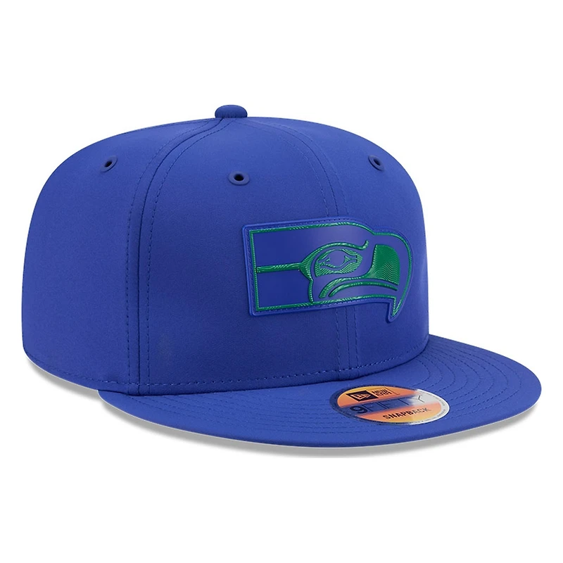 Seattle Seahawks Royal Blue Historic Throwback 2026 NFL Sideline New Era 9FIFTY Adjustable Snapback Hat