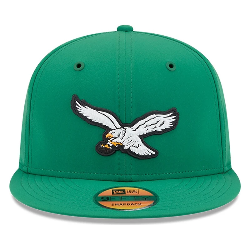 Philadelphia Eagles Green Historic Throwback 2026 NFL Sideline New Era 9FIFTY Adjustable Snapback Hat