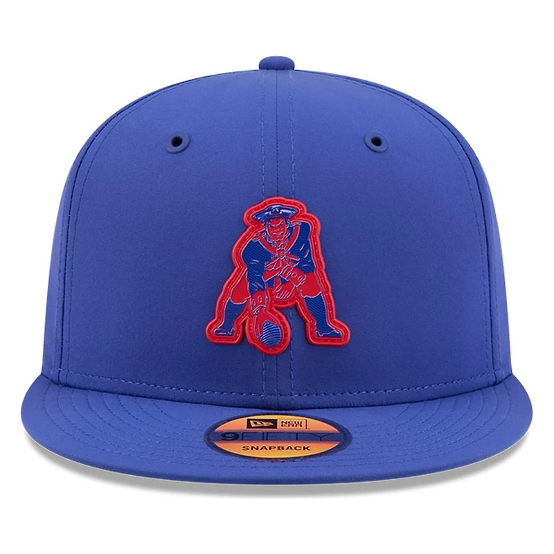 New England Patriots Royal Blue Historic Throwback 2026 NFL Sideline New Era 9FIFTY Adjustable Snapback Hat