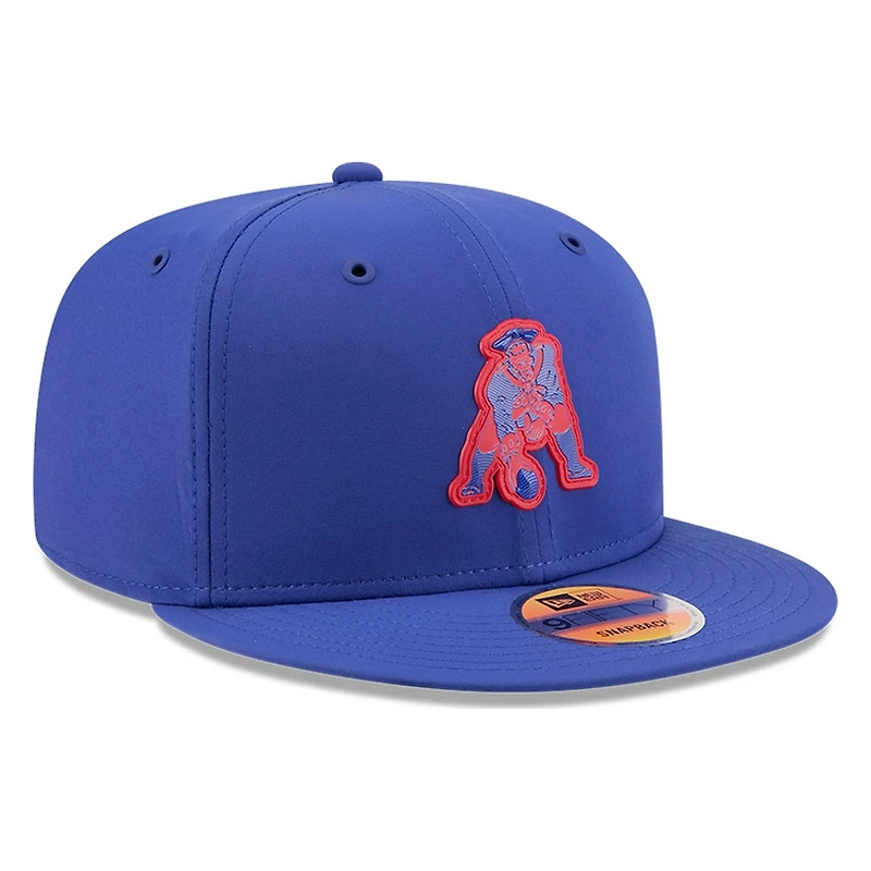 New England Patriots Royal Blue Historic Throwback 2026 NFL Sideline New Era 9FIFTY Adjustable Snapback Hat