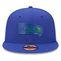 Seattle Seahawks Royal Blue Historic Throwback 2026 NFL Sideline New Era 59FIFTY Fitted Hat