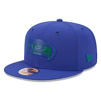 Seattle Seahawks Royal Blue Historic Throwback 2026 NFL Sideline New Era 59FIFTY Fitted Hat