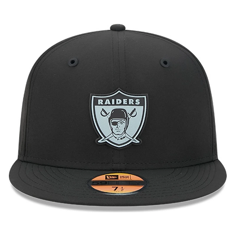 Las Vegas Raiders Black Historic Throwback 2026 NFL Sideline New Era 59FIFTY Fitted Hat