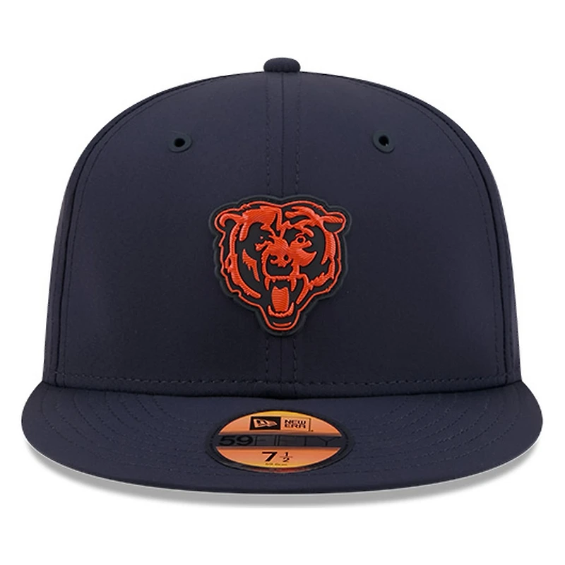 Chicago Bears Navy Bear Logo 2026 NFL Sideline New Era 59FIFTY Fitted Hat
