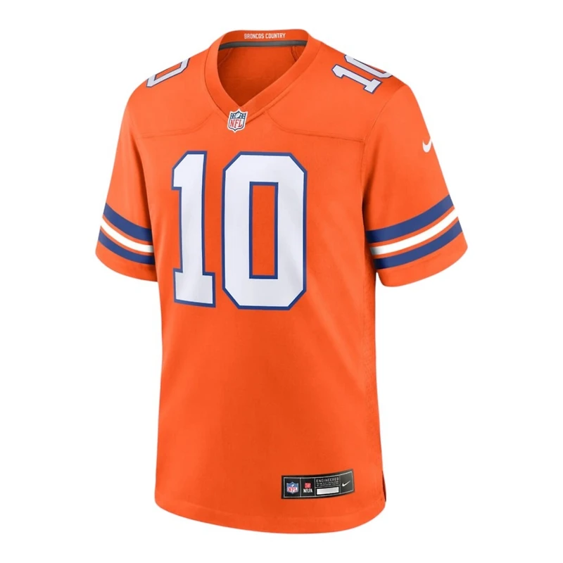 Youth Denver Broncos Bo Nix Orange Alternate Mile High 1977 Throwback Nike Game Jersey
