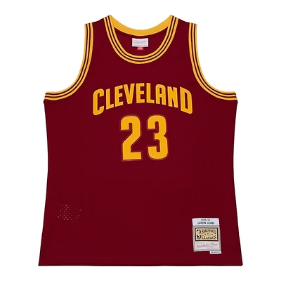 Cleveland Cavaliers LeBron James Wine Red 2015-16 Mitchell & Ness Swingman Jersey