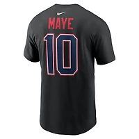 New England Patriots Drake Maye Black Name & Number Nike T-Shirt