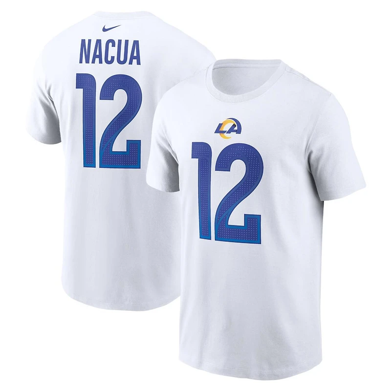Los Angeles Rams Puka Nacua White Name & Number Nike T-Shirt