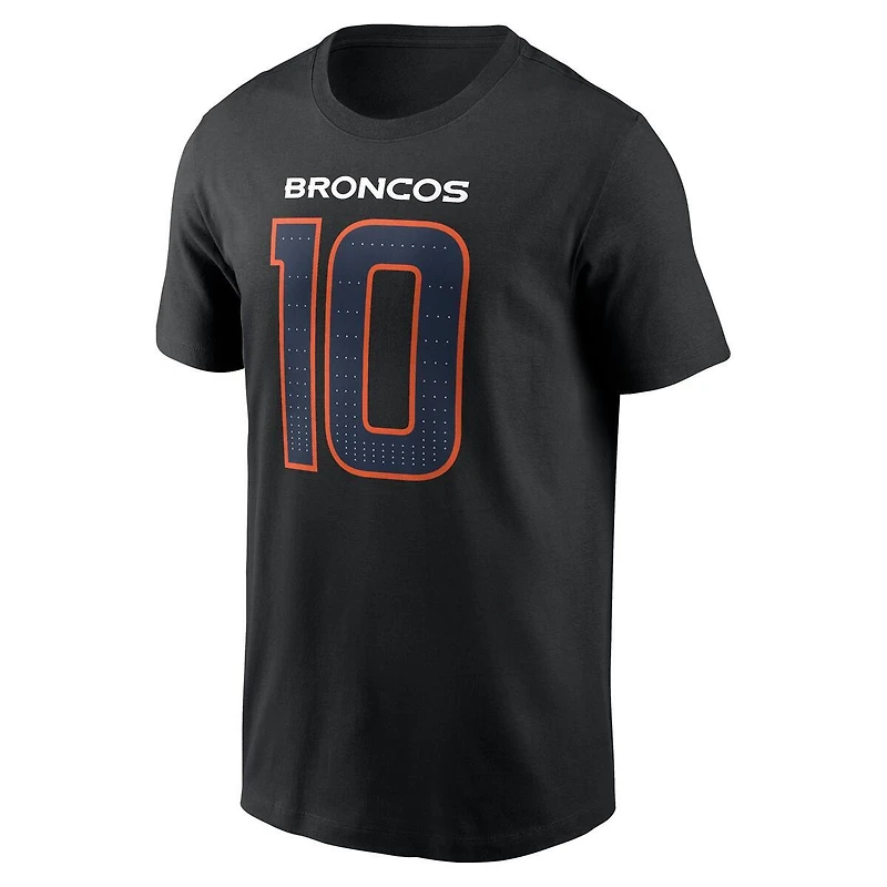 Denver Broncos Bo Nix Black Name & Number Nike T-Shirt