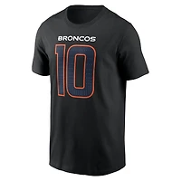 Denver Broncos Bo Nix Black Name & Number Nike T-Shirt